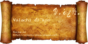 Valachi Ákos névjegykártya
